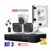 KIT HIKVISION 5MP 3K DE 3 CÁMARAS FULL HD CON AUDIO