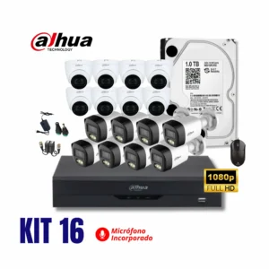 KIT DAHUA DE 16 CÁMARAS FULL HD 1080P CON AUDIO KIT DAHUA DE 16 CÁMARAS FULL HD 1080P CON AUDIO