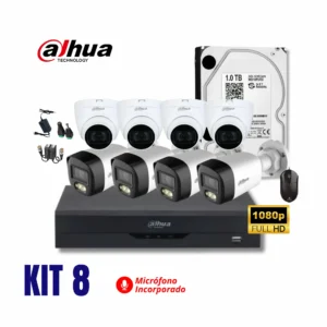 KIT DAHUA DE 8 CÁMARAS FULL HD 1080P CON AUDIO KIT DAHUA DE 8 CÁMARAS FULL HD 1080P CON AUDIO